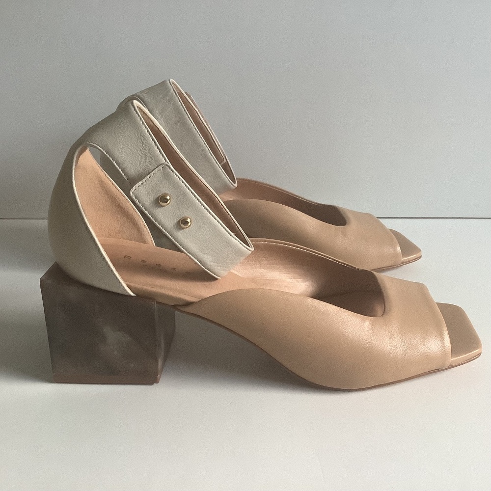 Carrano Open Toe, Tortoise Stacked Heel Sandal, E… - image 1